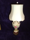 Vintage Hand painted Double Handle Lamp