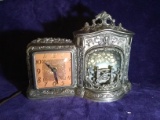 Antique United Spelter Fireplace Mantle Clock