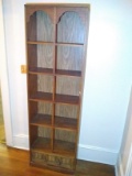 Pecan Cubby Hole Bookshelf with Drawer