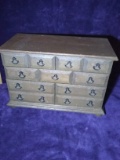 Vintage Wooden 7 Drawer Jewelry Chest