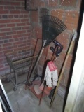 BL-Closet Clean Out-Rakes, Weedeater, Vintage Metal Laundry Cart-MUST TAKE ALL-Basement