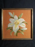 Upstairs - Framed Embroidery Flower -Lily