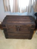Upstairs -Antique Flat Top Trunk