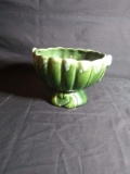 Upstairs -Art Pottery Green Glazed Planter