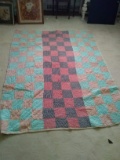 Upstairs -BL-Vintage Southern Quilt-Black & Red Gingham Check Center