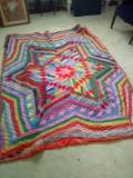 Upstairs -BL-Vintage Southern Quilt-Multi Color with Orange Backing