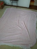 Upstairs -BL-Pink Chenille Bedspread-Double ?