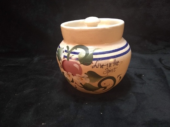 Hand painted Roseville Pottery Storage Jar
