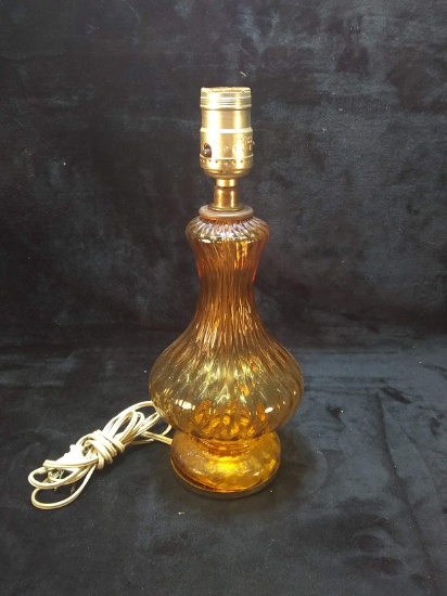 Vintage Quilted Amber Table Lamp