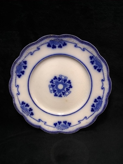 Antique Flow Blue Dinner Plate