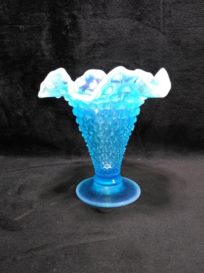 Fenton Aqua Blue Hobnail Opalescent Vase