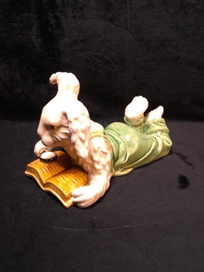 Contemporary Ceramic Rabbit Reading Book