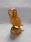Handcarved Wooden Owl Figure