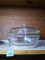 2 Fireking Glass Casseroles and 1 lid