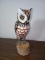 Hand Painted Carved Wooden Owl