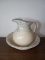 Blue Splatterware Pottery Bowl and Pitcher