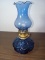 Miniature Cobalt Blue Lincoln Drape Oil Lamp