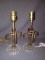 Pair of Metal and Crystal Atomic Lamps