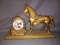 Vintage Spelter horse Clock