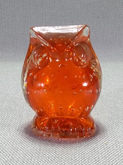 Studio Art Glass Amberina Owl