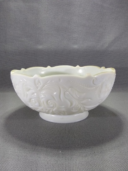 Vintage Milkglass Bowl with Floral Detail