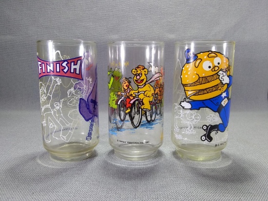 Collection of 3 Collector Glasses Flinstones McDonalds