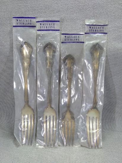 (4) Wallace Sterling Silver Forks (times the money)
