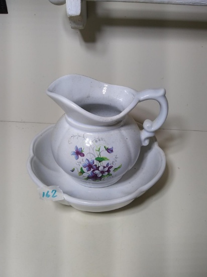 Novelty Pitcher and Underplate violets