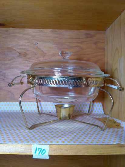Pyrex Warming dish and Stand