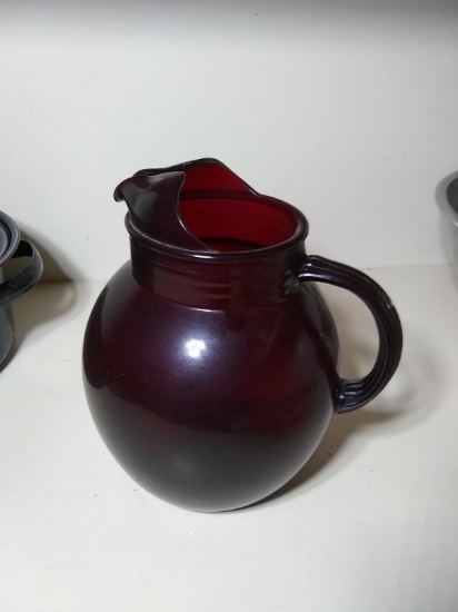 Vintage Ruby Red Pitcher