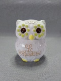 Ceramic Owl Mustard Condiment Bowl