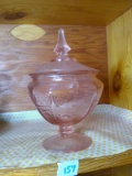 Vintage Pink Depression Candy Dish