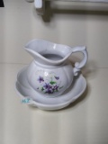 Novelty Pitcher and Underplate violets