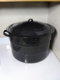 Enamel Splatterware Canning Pot with Insert