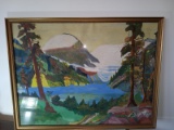 vintage Paint by Number, framed