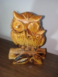Handcarved and Wood Burned Owl Figure