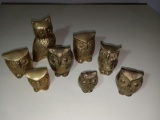 Collection of Assorted Brass Owls