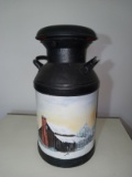 Handpainted Vintage Metal Milk can