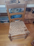 Ladderback Chair with Woven Seat, As Found