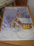 Nylon Garden Flag - Church in Snow