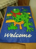 Nylon Garden Flag - Welcome Frog