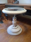 Contemporary 2-Faced Owl Glass Top Table