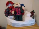 BL - Novelty Fabric, Snowman Figures, Snow Cotton