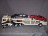 Vintage Nylint Car Hauler Toy Truck with Plastic Trans Ams