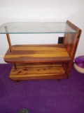 Custom Cedar Glasstop Side Table