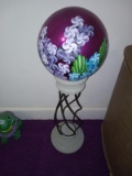 Handpainted Garden Gazing Ball with Stand