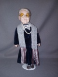 Porcelain Doll Old Woman with Shawl