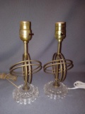 Pair of Metal and Crystal Atomic Lamps