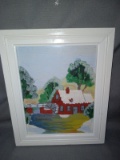 Framed Acrylic on Board Red Mill