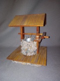 Custom Wood and Stone Wishing Well Figurine